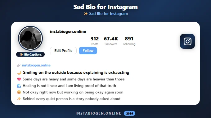 Sad Bio for Instagram
